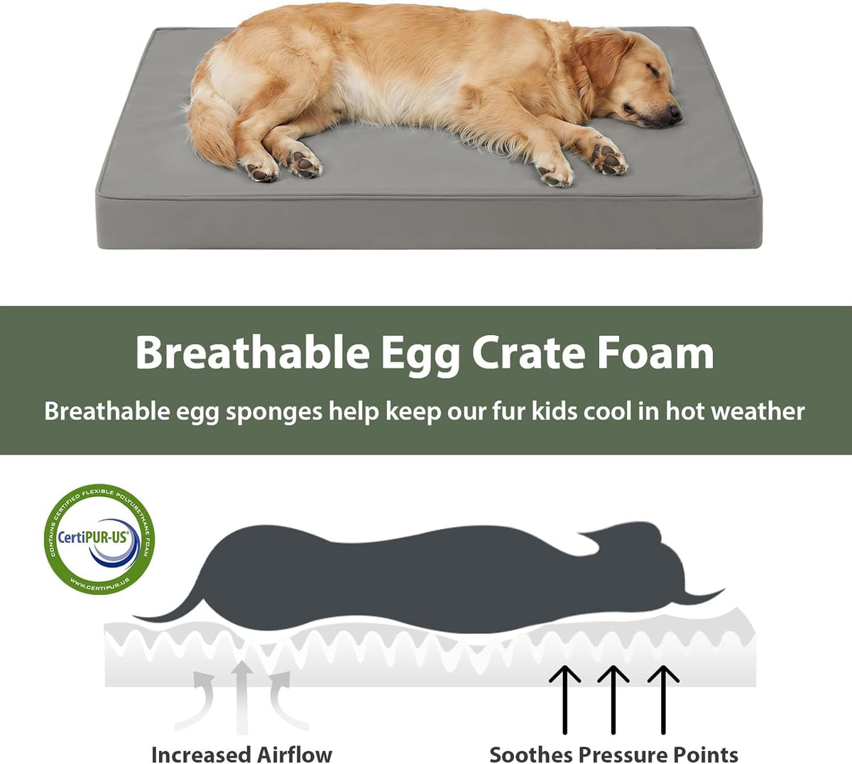 Outdoor Waterproof Dog Bed Large Sized, Washable Creat Pad 42"