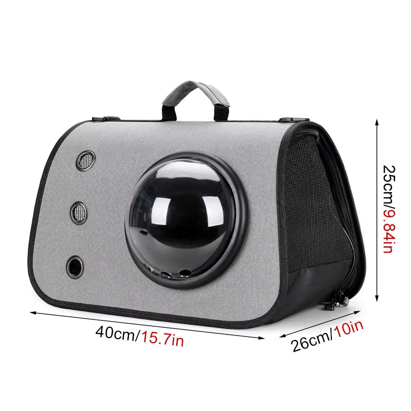 Portable Space Capsule Cat Bag, Hand-Held Foldable Shoulder Bag, Transparent Cat Cage, Kitten and Dog Supplies