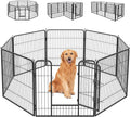 Dog Playpen Dog Pen Dog Kennel 8 Panels 32 Inch Hight Indoor Outdoor Folding Metal Portable Puppy Exercise Pen Heavy Duty Dog Fence for Yard Camping,Black