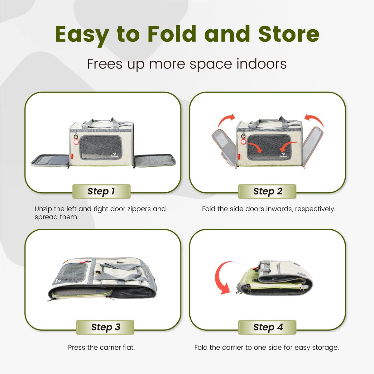 Cat Carrier Airline Approved Expandable Breathable Safety Leash