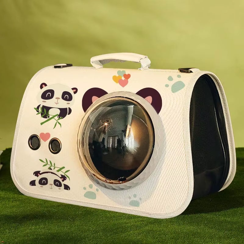 Portable Space Capsule Cat Bag, Hand-Held Foldable Shoulder Bag, Transparent Cat Cage, Kitten and Dog Supplies