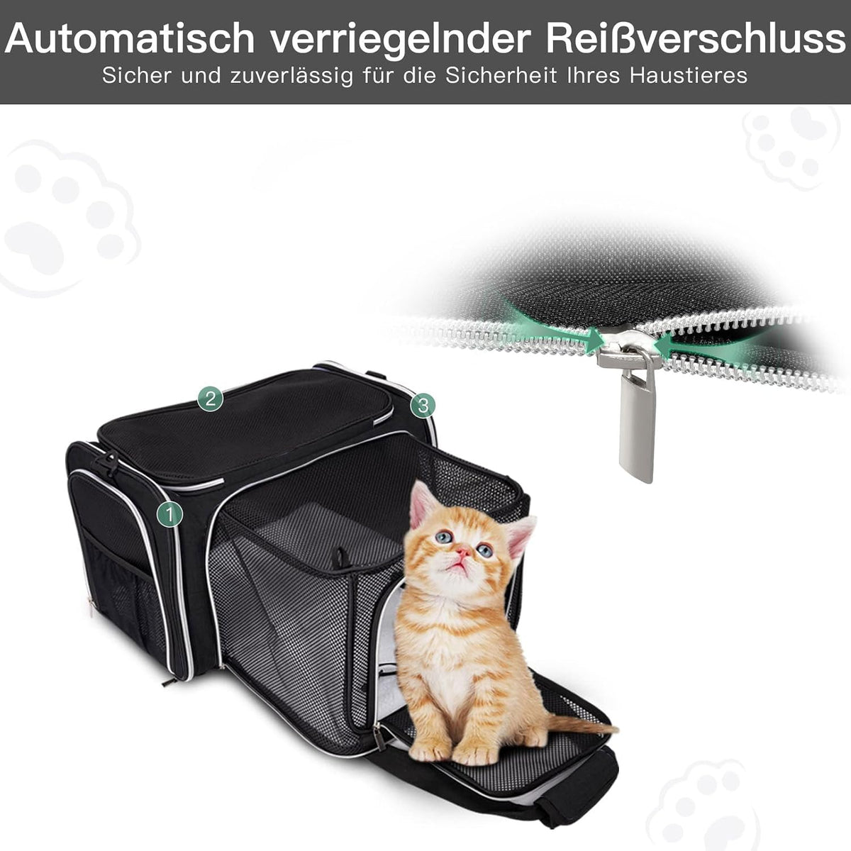 Cat Carrier Bag,Airline Approved Pet Carrier Soft Side Pet Travel 5 Sides Open Doors 3 Sides Expandable Foldable Dog Carrier with Fleece Pad