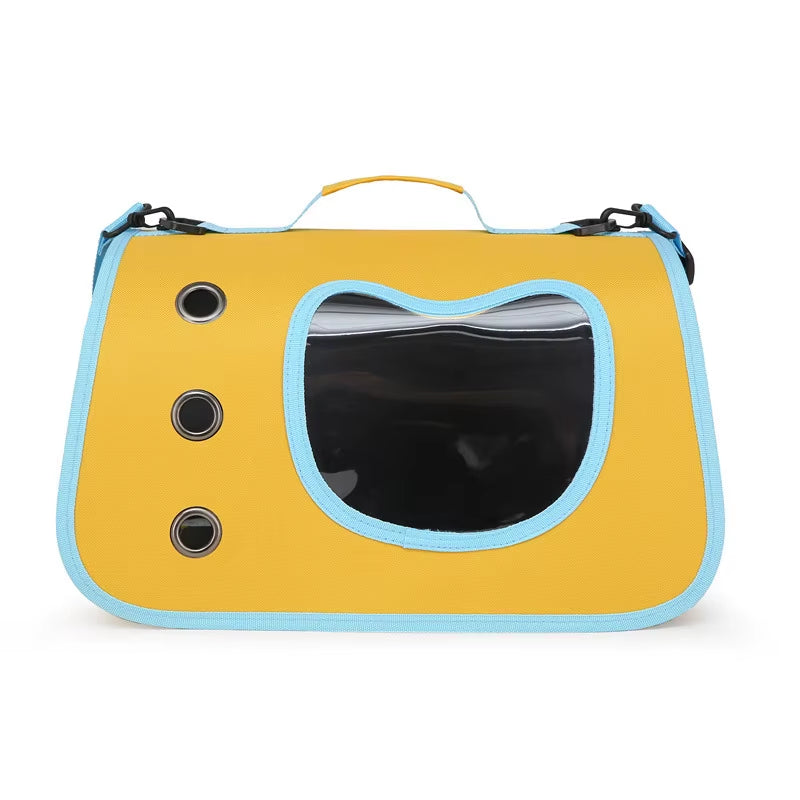 Portable Space Capsule Cat Bag, Hand-Held Foldable Shoulder Bag, Transparent Cat Cage, Kitten and Dog Supplies