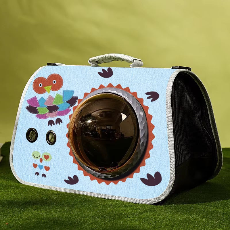 Portable Space Capsule Cat Bag, Hand-Held Foldable Shoulder Bag, Transparent Cat Cage, Kitten and Dog Supplies