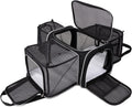 Cat Carrier Bag,Airline Approved Pet Carrier Soft Side Pet Travel 5 Sides Open Doors 3 Sides Expandable Foldable Dog Carrier with Fleece Pad
