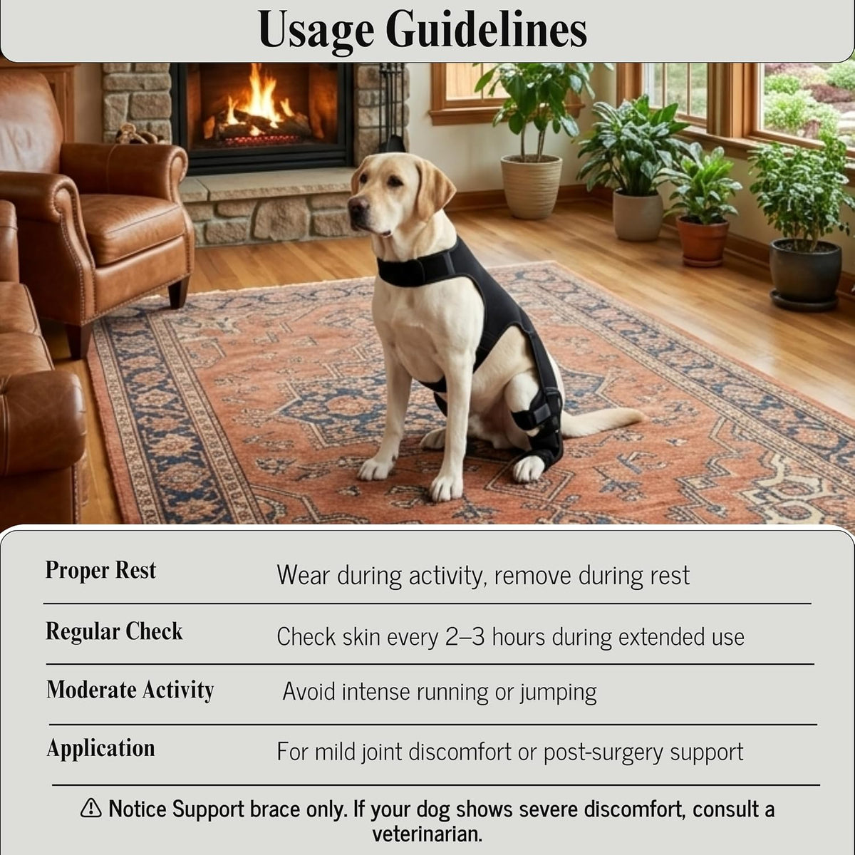 Dog Knee Brace for ACL Injury Support – Adjustable Pet Knee Stabilizer for Dogs, Joint Pain Relief, Recovery & Mobility Support for Small, Medium & Large Dogs (L Size)