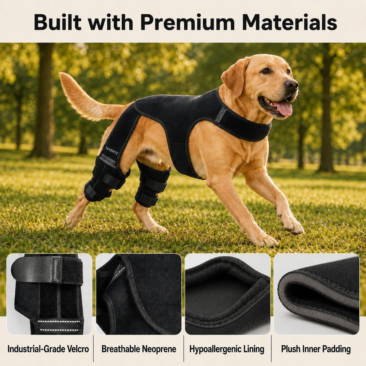 Dog Knee Brace for ACL Injury Support – Adjustable Pet Knee Stabilizer for Dogs, Joint Pain Relief, Recovery & Mobility Support for Small, Medium & Large Dogs (L Size)