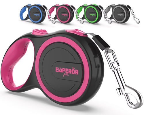 16 Ft Retractable Dog Leash for Small Dogs, up to 44 Lbs, Heavy Duty, Pink - PK16-20