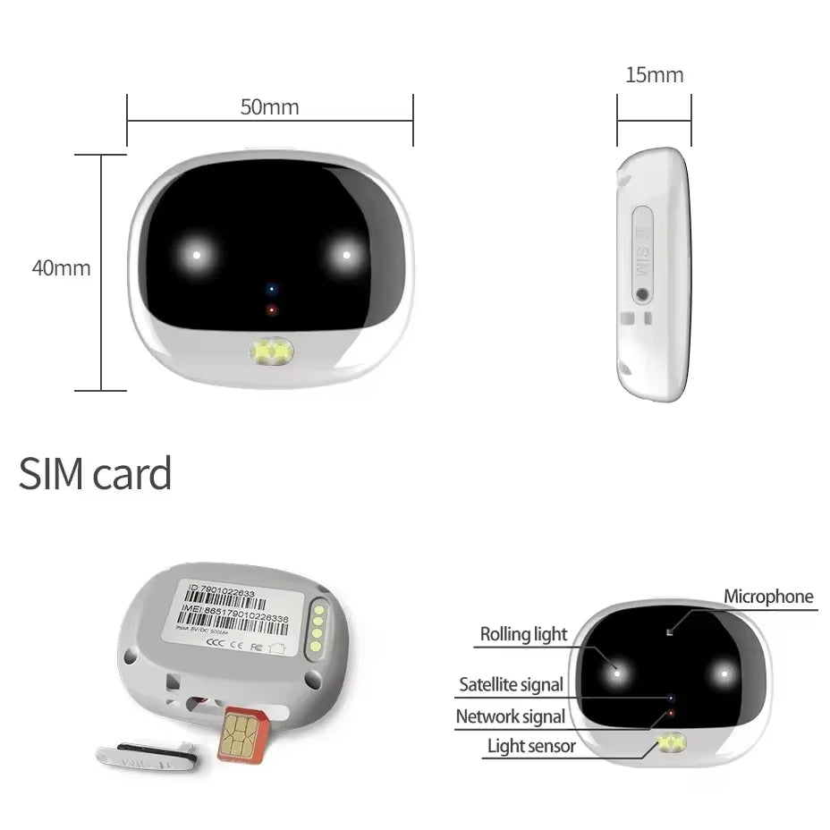 4G Mini Gps Tracker for Cats with Led Light Pet Waterproof anti Lost Gps Real Time Locator Collar Pet Two-Way Voice Dog Supplies