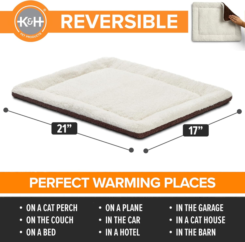 K&H Self-Warming Cat Bed Pad, Self Heating Pad, Small Oatmeal/Choco, 21 X 17 Inches (Pack of 6)