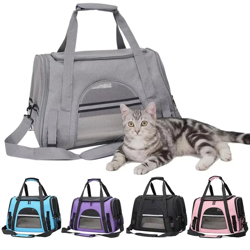Breathable Mesh Cat Carrier Bag, Foldable Handheld Pet Travel Tote for Small Animals Foldable Pet Travel Bag for Small Animals