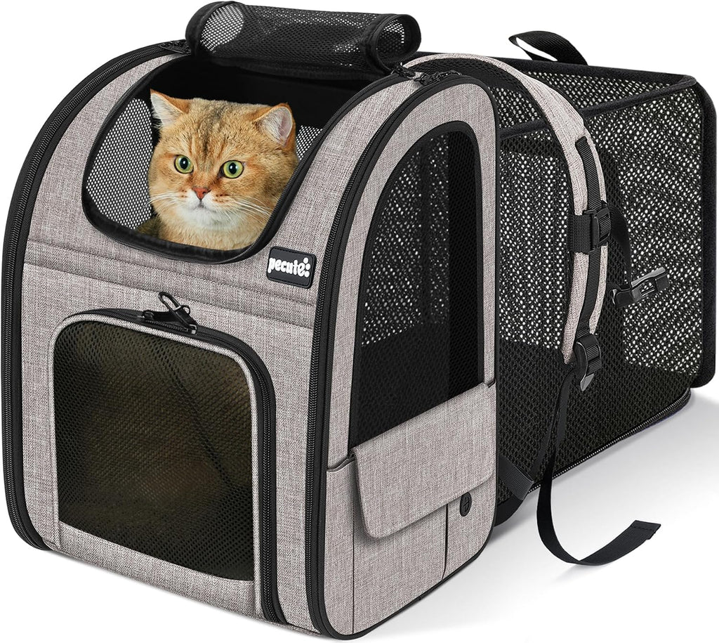 Cat Backpack Expandable, Cat Backpack for Cat with Breathable Window