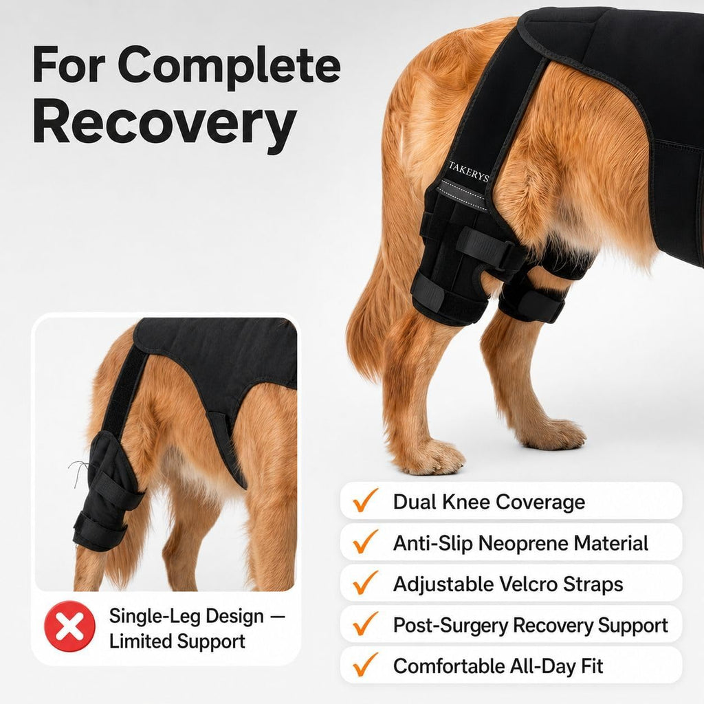 Dog Knee Brace for ACL Injury Support – Adjustable Pet Knee Stabilizer for Dogs, Joint Pain Relief, Recovery & Mobility Support for Small, Medium & Large Dogs (L Size)