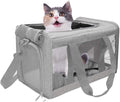 Cat Carriers Dog Carrier Pet Carrier for Small Medium Cats Dogs Puppies up to 15 Lbs, Airline Approved Small Dog Carrier Soft Sided, Collapsible Travel Puppy Carrier - Grey