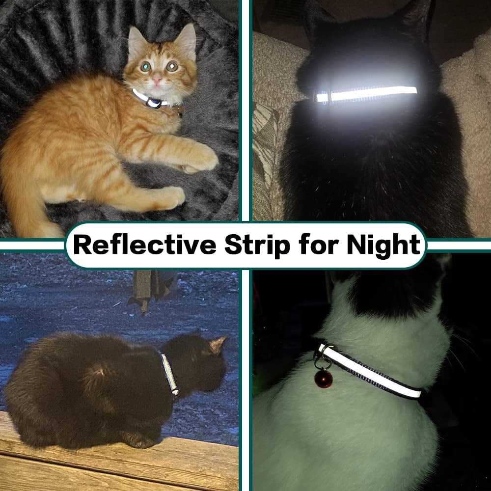 Airtag Cat Collar Breakaway, Reflective Collar with Air Tag Holder